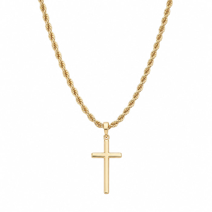 Lant Brooks Rope Classic Cross 14K Plated