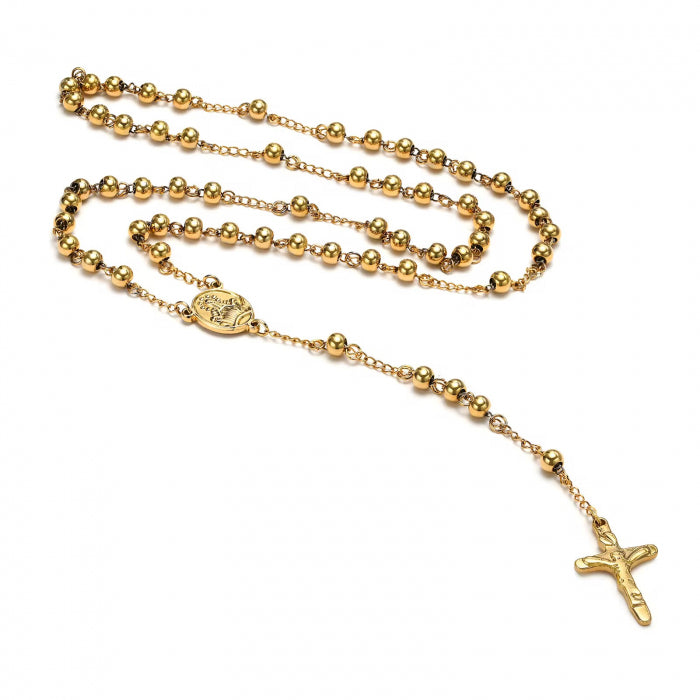 Lant Brooks Rosary Placat Aur 14K Real