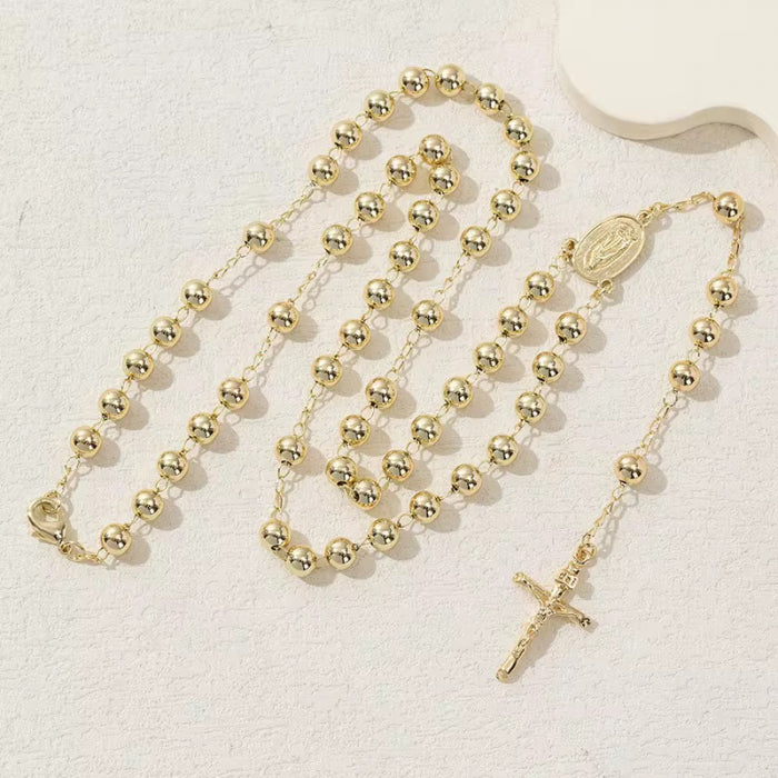 Lant Brooks Rosary Placat Aur 14K Real