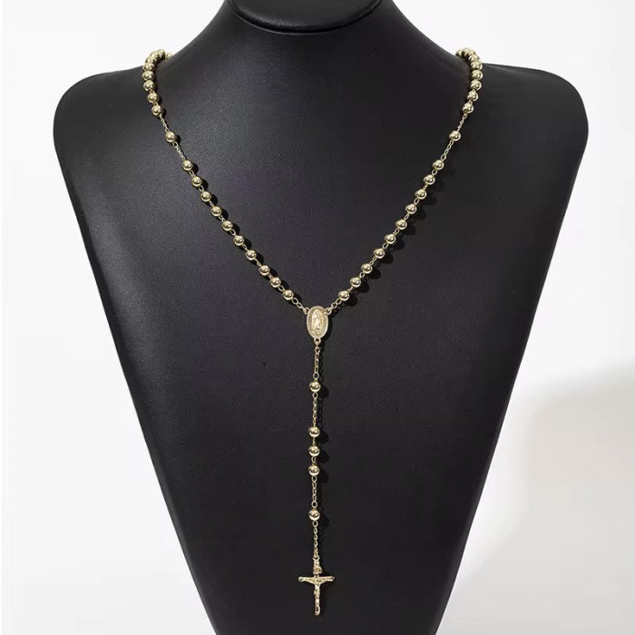 Lant Brooks Rosary Placat Aur 14K Real