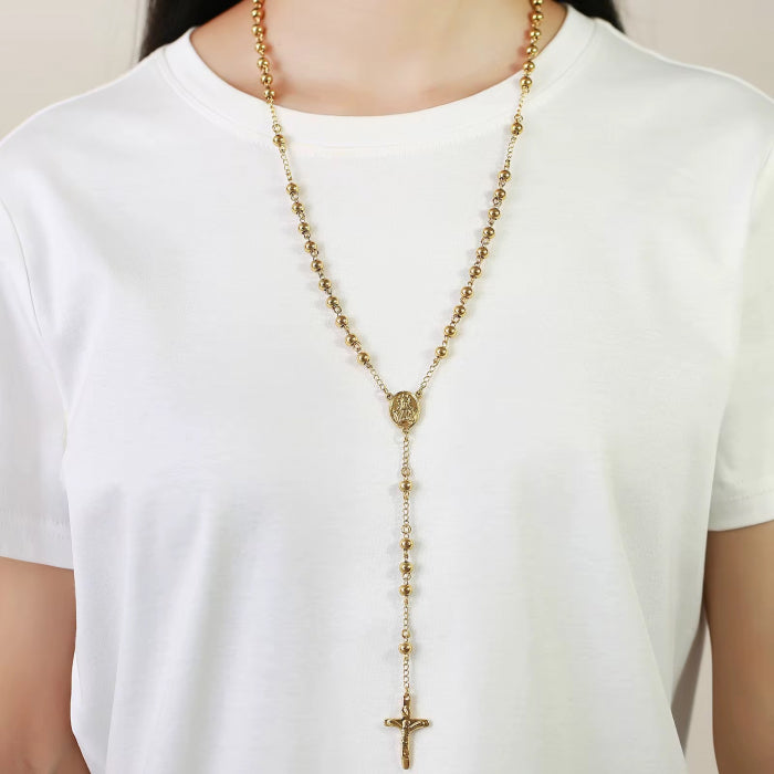Lant Brooks Rosary Placat Aur 14K Real