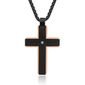 Lant Brooks RoseGold Black Cross