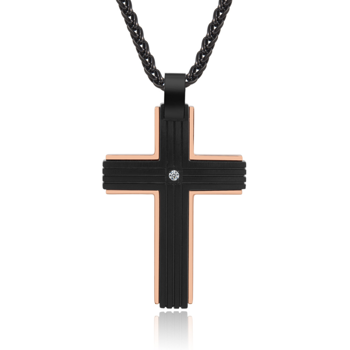 Lant Brooks RoseGold Black Cross