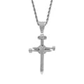 Lant Brooks Silver Steel Diamonds Cross Masterpiece