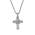 Lant Brooks Silver Steel Diamonds Cross Masterpiece