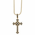 Lant Brooks Snake Diamond Cross 14K Gold Plated