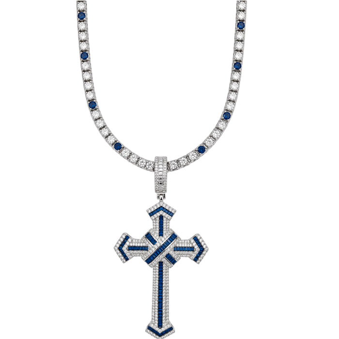Lant Brooks Tennis Blue-White Diamonds 4 MM / 70 CM
