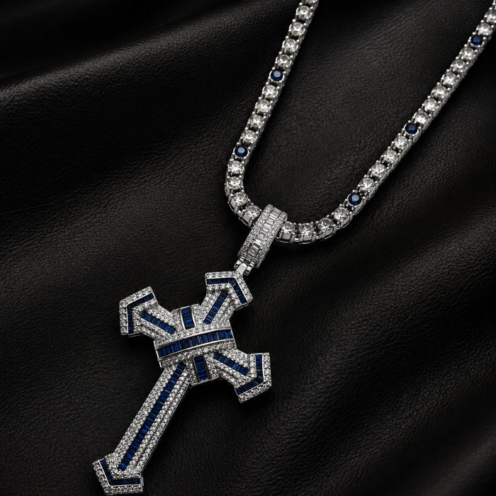 Lant Brooks Tennis Blue-White Diamonds 4 MM / 70 CM