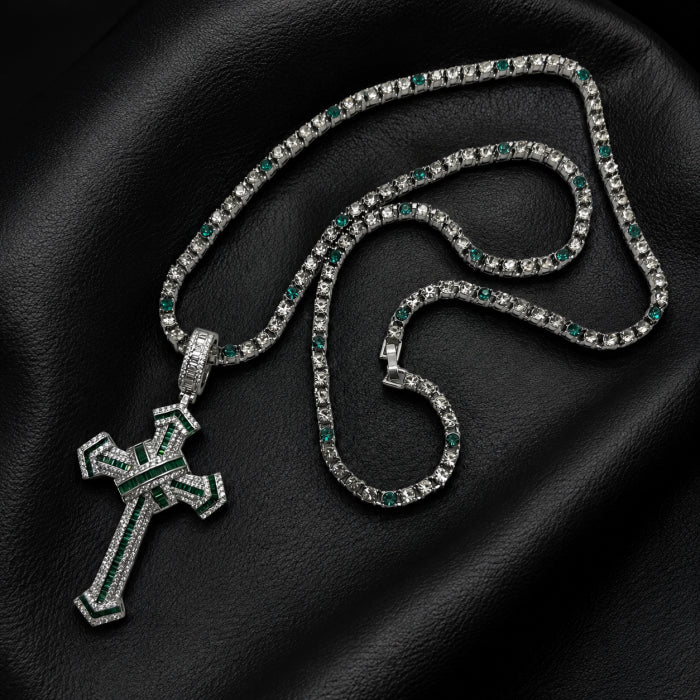 Lant Brooks Tennis Green-White Diamonds 4 MM / 70 CM