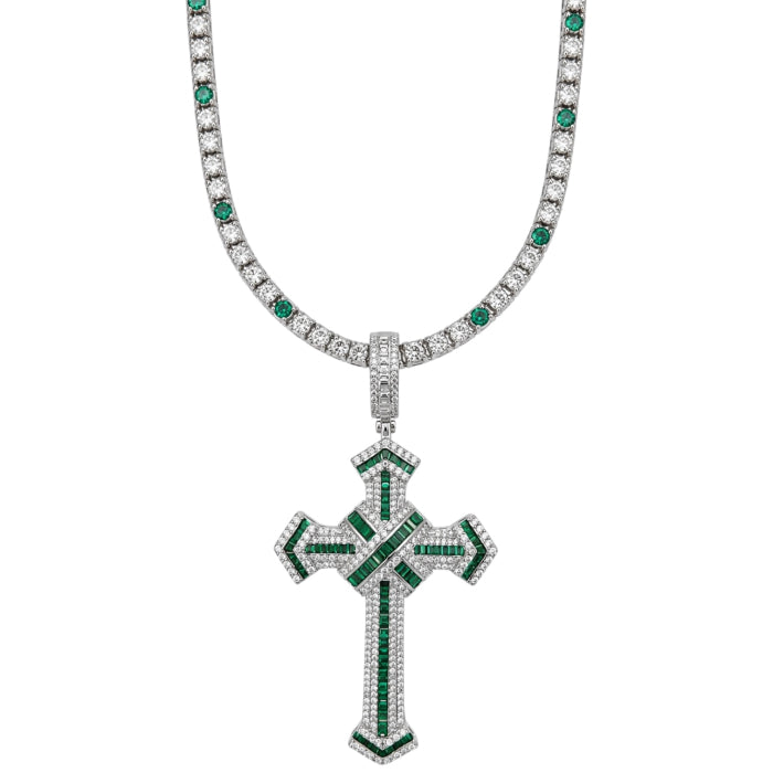 Lant Brooks Tennis Green-White Diamonds 4 MM / 70 CM