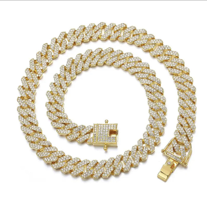 Lant Cuban Gold Full Diamonds