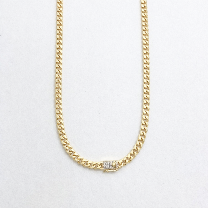 Lant Cuban Monaco Gold 14K Plated 6 MM / 50 CM