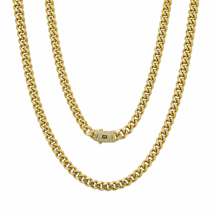Lant Cuban Monaco Gold 14K Plated 6 MM / 55 CM
