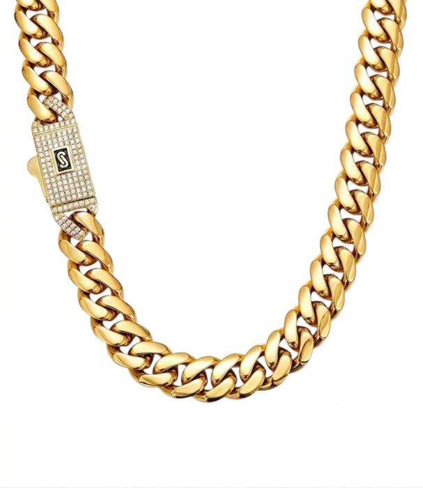 Lant Cuban Monaco Gold 18K Plated 10 MM