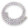 Lant Cuban Silver Full Rainbow Diamonds