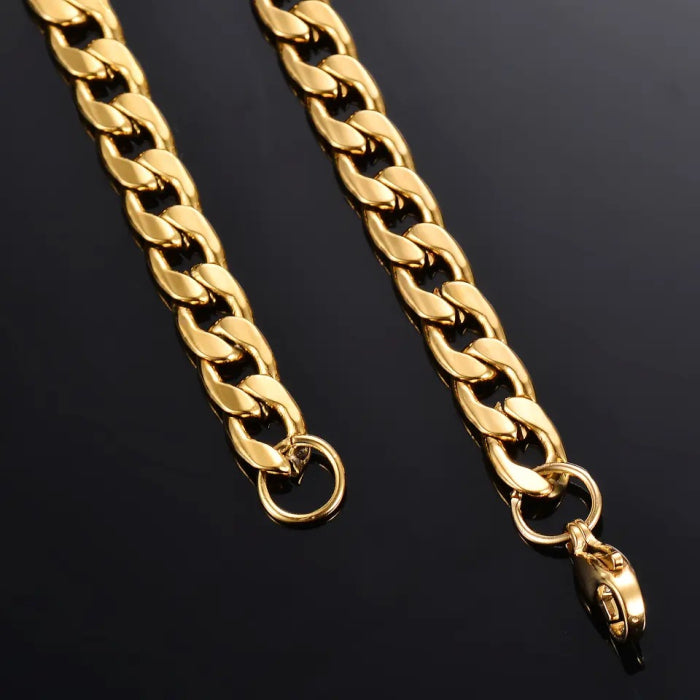 Lant Gold Cuban Stainless Steel 8 mm