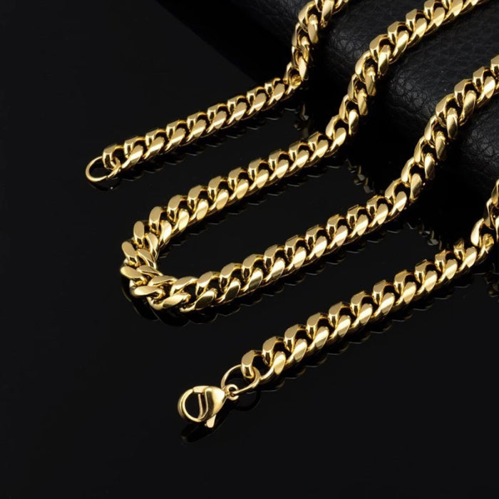 Lant Gold Cuban Stainless Steel 8 mm
