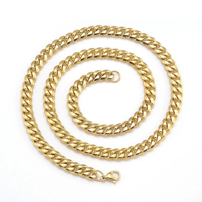 Lant Gold Cuban Stainless Steel 8 mm