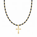 Lant Rosary GoldBlack Cross