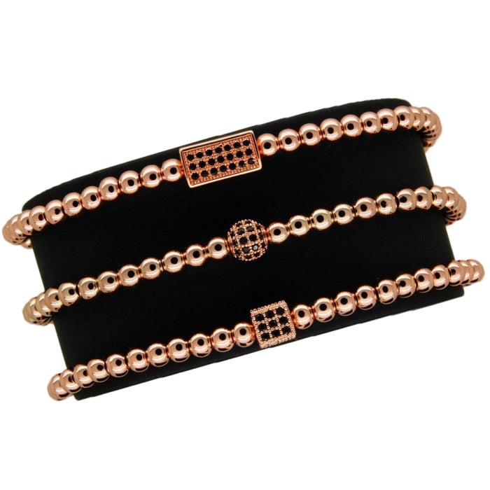 Luxury Set 3 Brooks Rose Gold Bracelets
