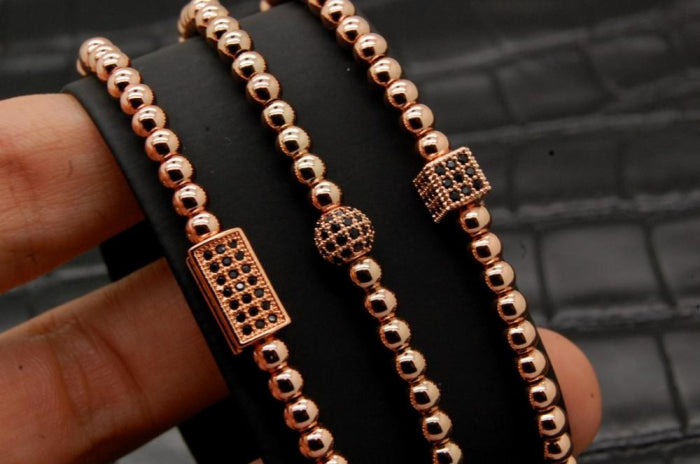 Luxury Set 3 Brooks Rose Gold Bracelets