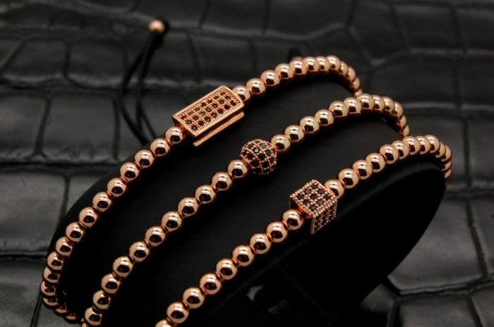Luxury Set 3 Brooks Rose Gold Bracelets