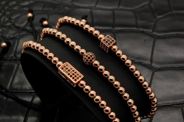 Luxury Set 3 Brooks Rose Gold Bracelets
