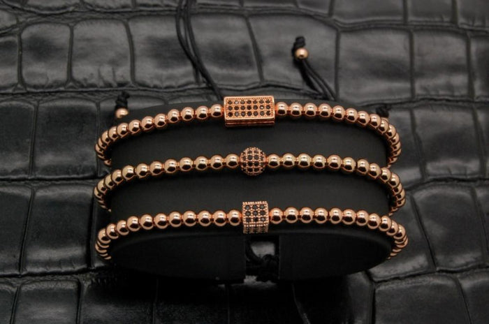 Luxury Set 3 Brooks Rose Gold Bracelets