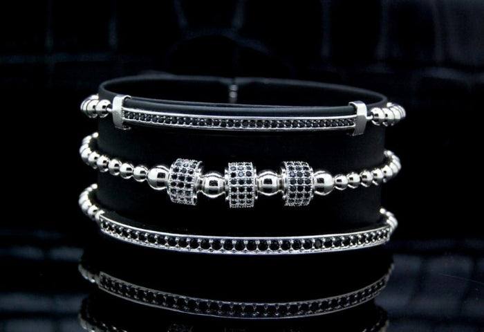 Luxury Set 3 Brooks Silver Bracelets