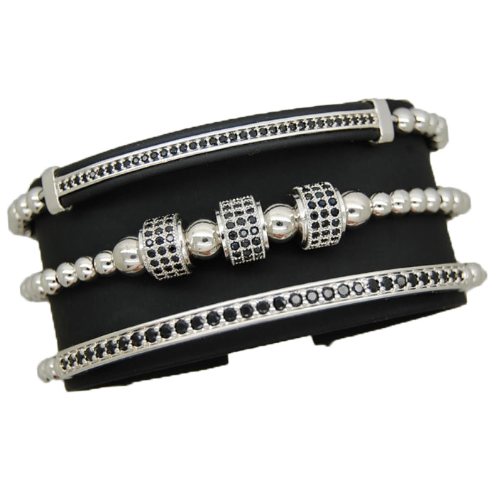 Luxury Set 3 Brooks Silver Bracelets