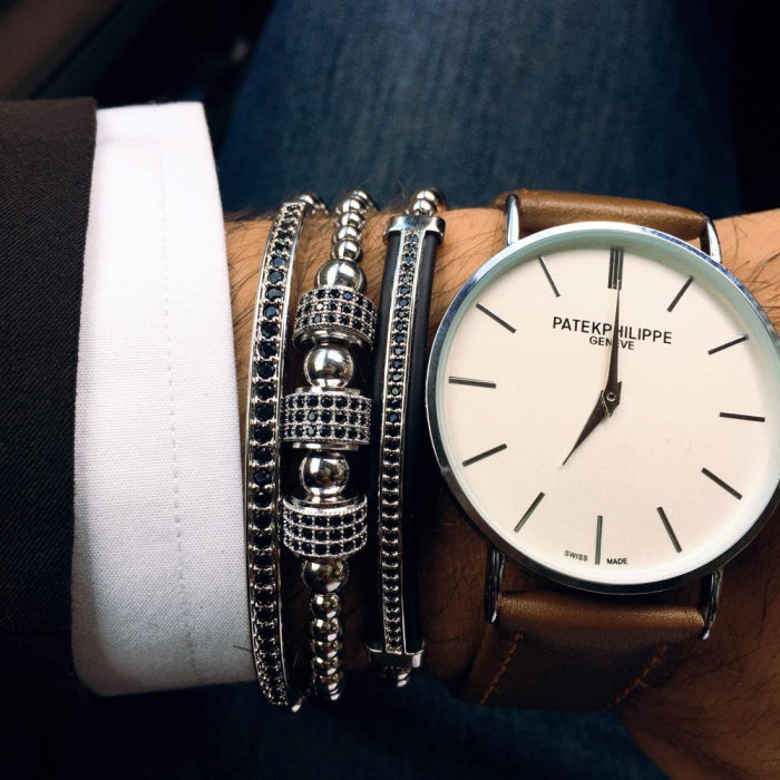 Luxury Set 3 Brooks Silver Bracelets
