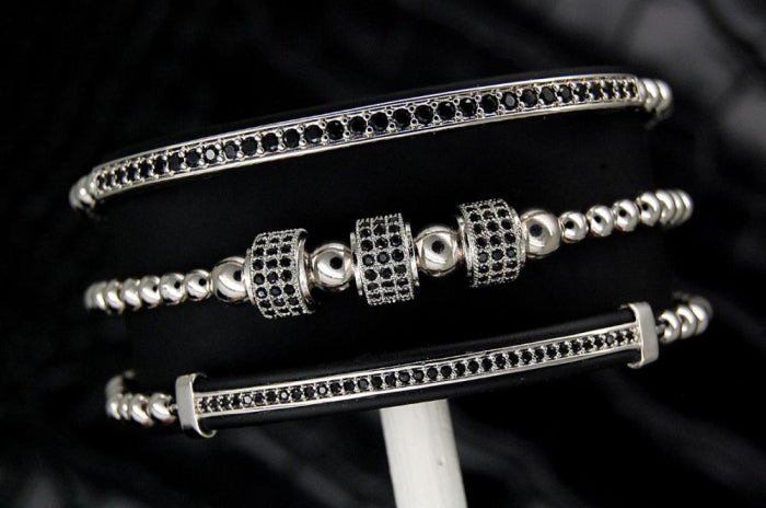 Luxury Set 3 Brooks Silver Bracelets
