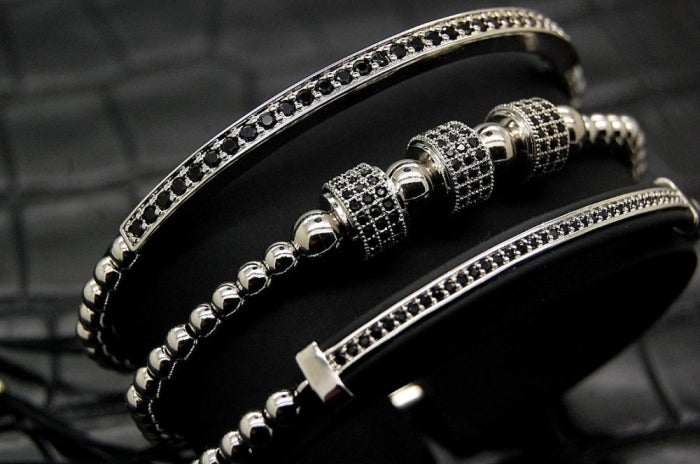Luxury Set 3 Brooks Silver Bracelets