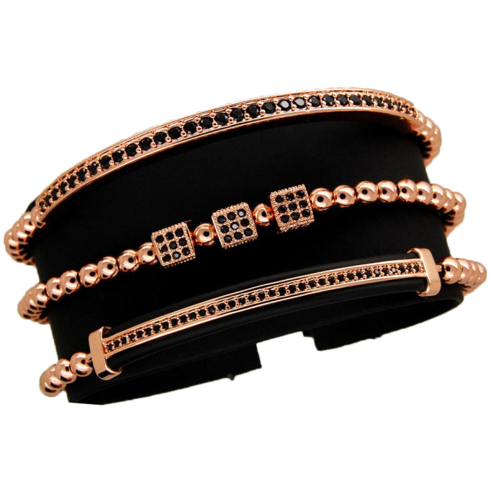 Luxury Set 3 Rose Gold 14K Brooks Bracelets