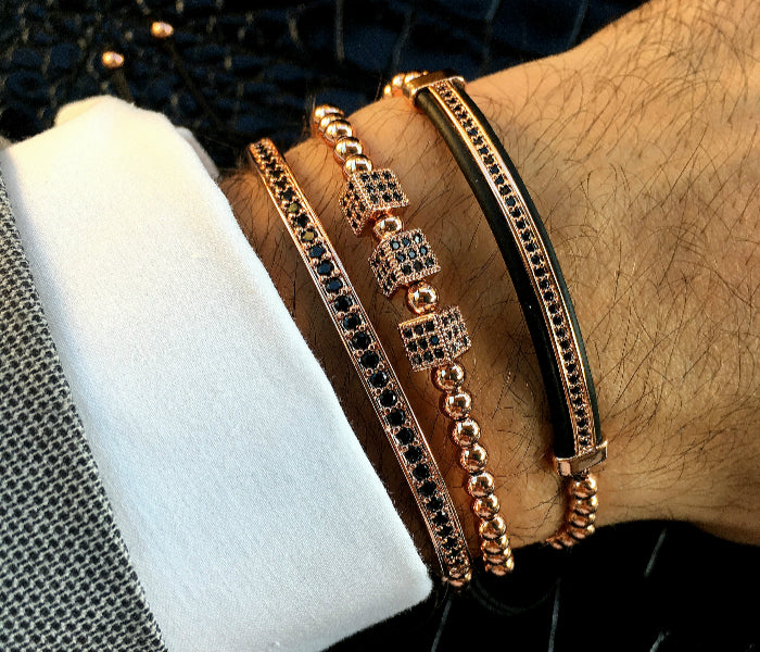 Luxury Set 3 Rose Gold 14K Brooks Bracelets