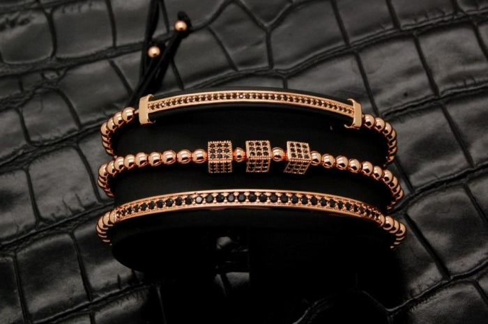 Luxury Set 3 Rose Gold 14K Brooks Bracelets