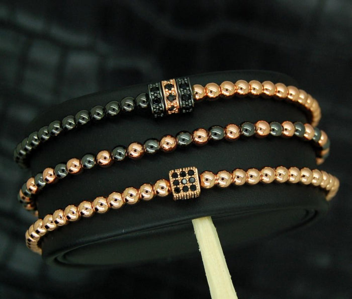 Luxury Set 3 Rose Gold Zircon Elements