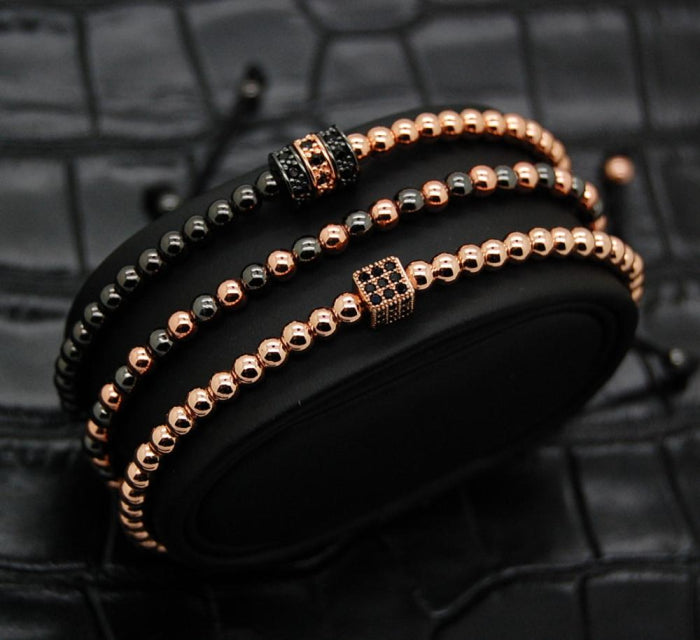 Luxury Set 3 Rose Gold Zircon Elements