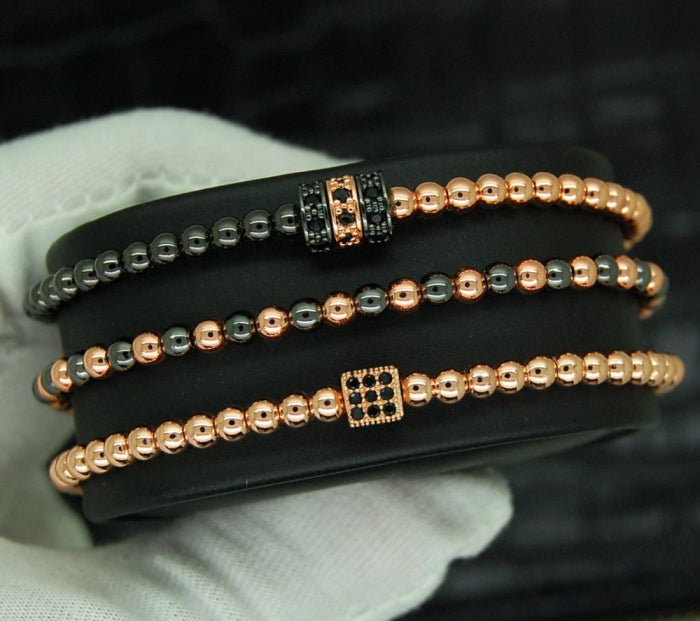 Luxury Set 3 Rose Gold Zircon Elements
