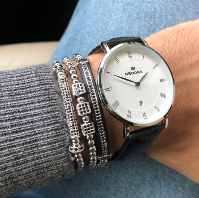 Luxury Set 3 Silver Brooks Bracelets