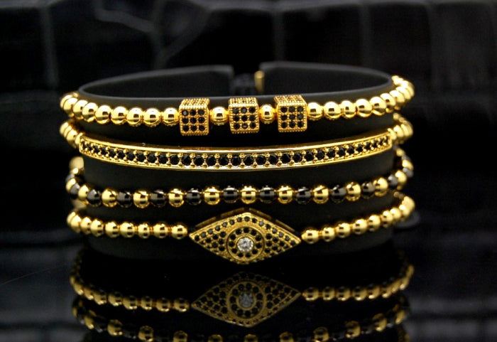 Luxury Set 4 Brooks Gold 14K Bracelets
