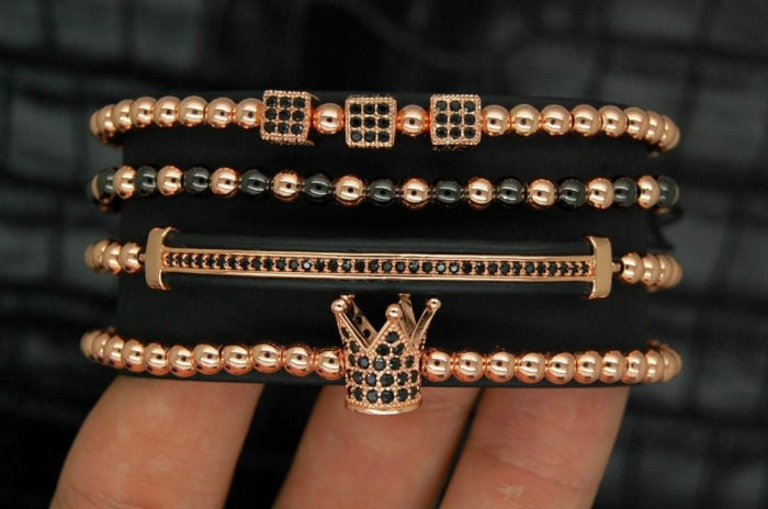 Luxury Set 4 Brooks Rose Gold 14K Bracelets