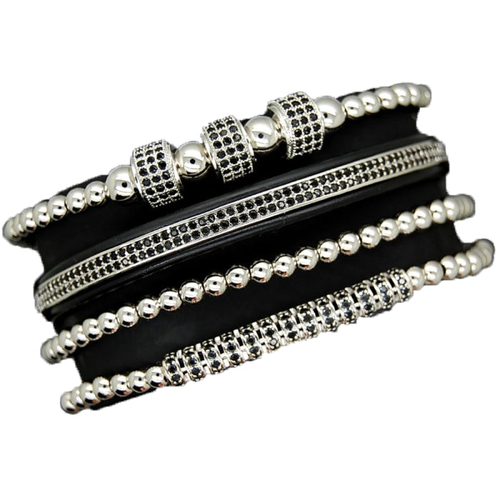 Luxury Set 4 Brooks Silver Bracelets