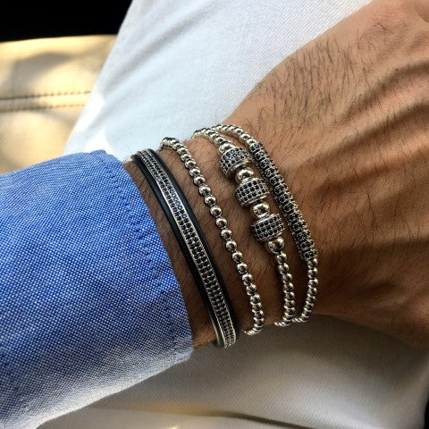 Luxury Set 4 Brooks Silver Bracelets