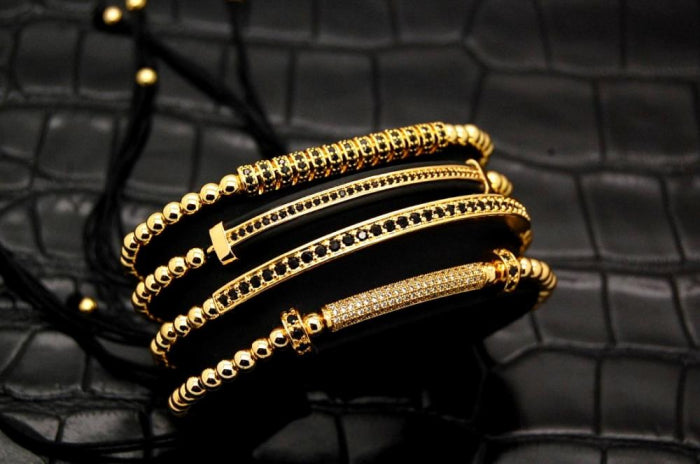 Luxury Set 4 Gold 14K Brooks Bracelets