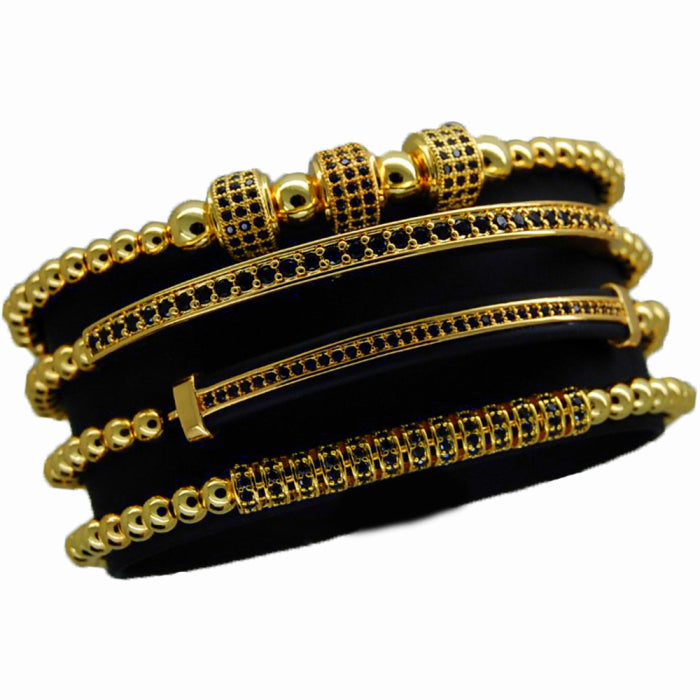 Luxury Set 4 Gold Brooks Bracelets