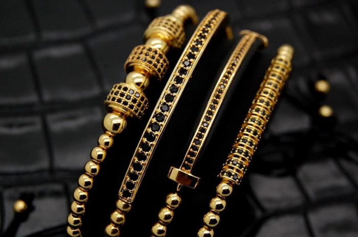 Luxury Set 4 Gold Brooks Bracelets