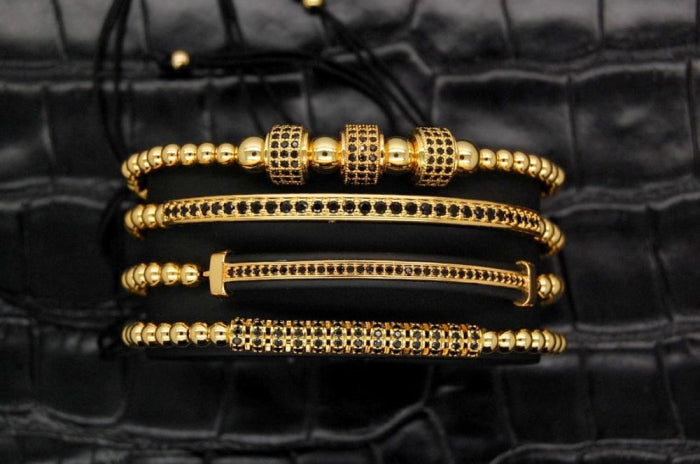 Luxury Set 4 Gold Brooks Bracelets