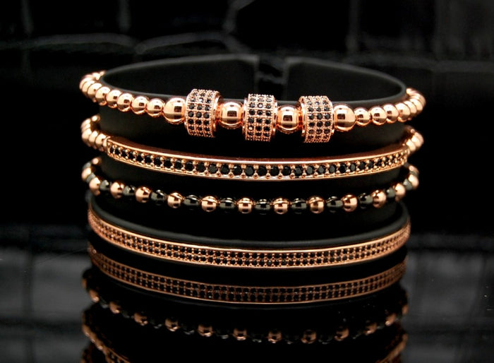 Luxury Set 4 Rose Gold 14K Brooks Bracelets