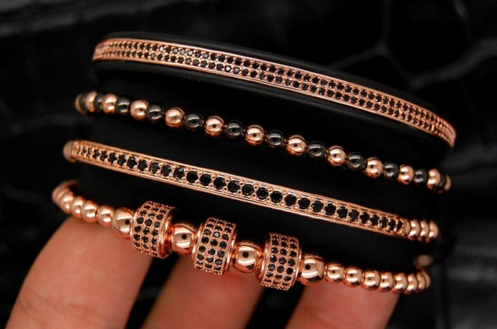 Luxury Set 4 Rose Gold 14K Brooks Bracelets